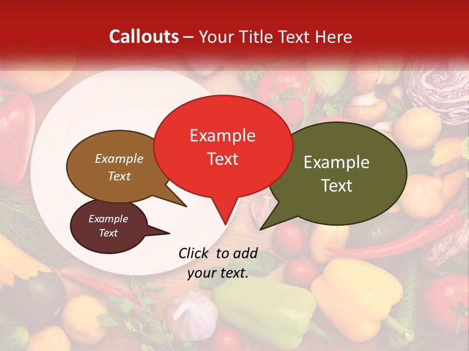 A White Plate Surrounded By Many Different Types Of Vegetables PowerPoint Template