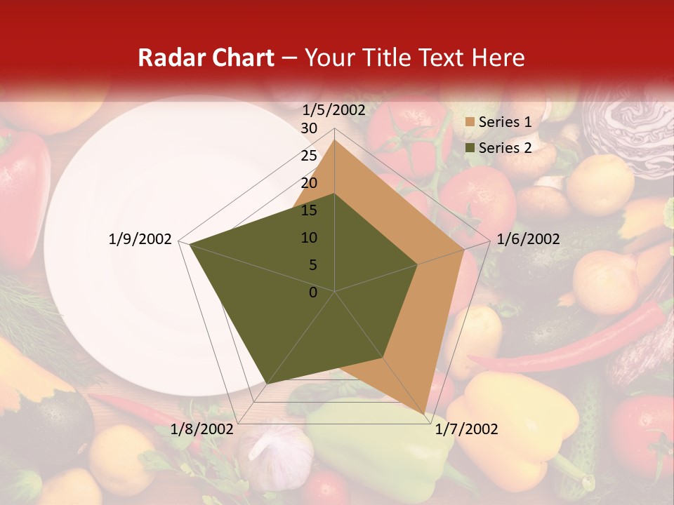 A White Plate Surrounded By Many Different Types Of Vegetables PowerPoint Template