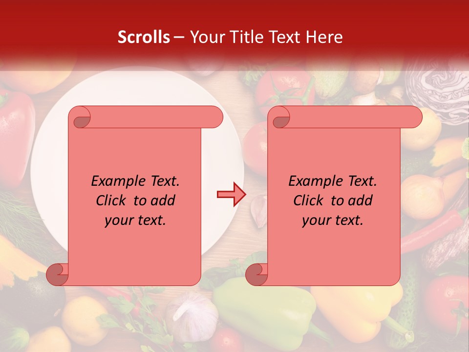 A White Plate Surrounded By Many Different Types Of Vegetables PowerPoint Template