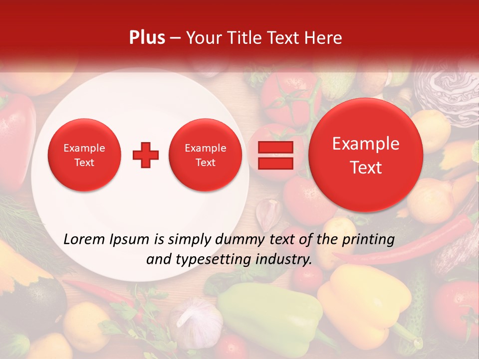 A White Plate Surrounded By Many Different Types Of Vegetables PowerPoint Template