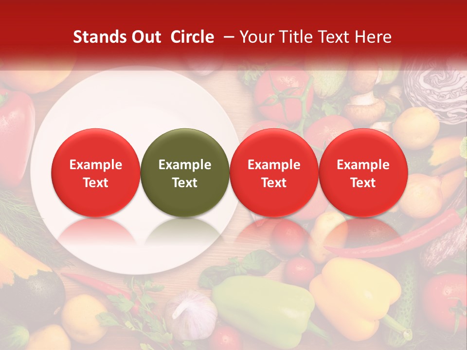 A White Plate Surrounded By Many Different Types Of Vegetables PowerPoint Template