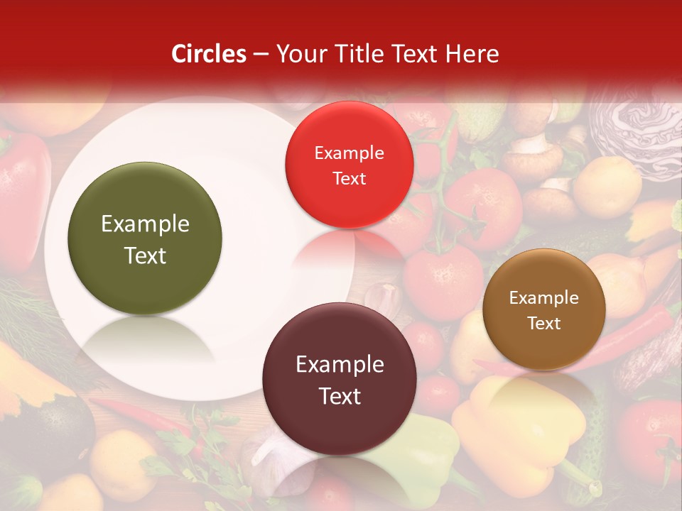 A White Plate Surrounded By Many Different Types Of Vegetables PowerPoint Template