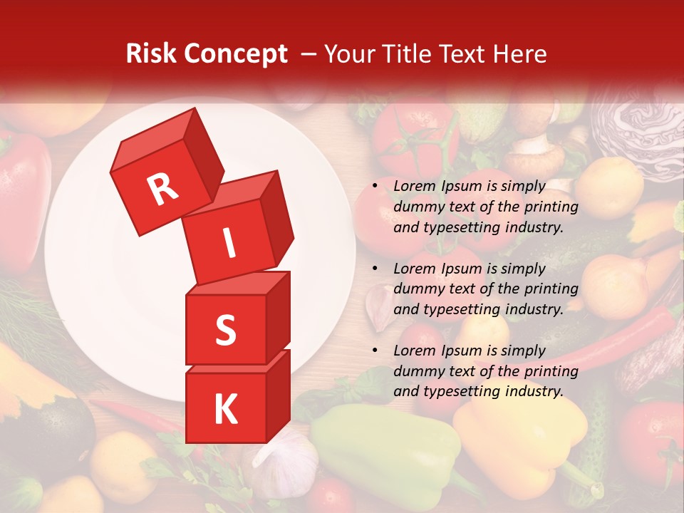 A White Plate Surrounded By Many Different Types Of Vegetables PowerPoint Template