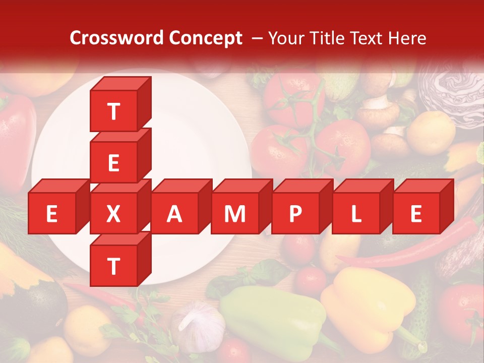 A White Plate Surrounded By Many Different Types Of Vegetables PowerPoint Template