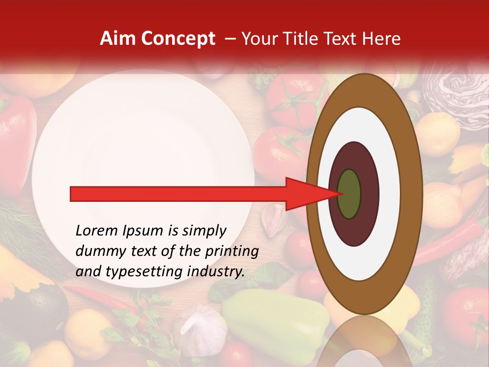A White Plate Surrounded By Many Different Types Of Vegetables PowerPoint Template