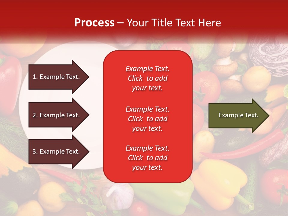 A White Plate Surrounded By Many Different Types Of Vegetables PowerPoint Template