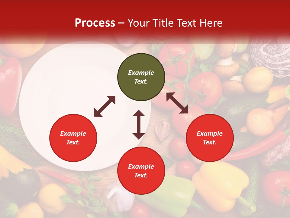 A White Plate Surrounded By Many Different Types Of Vegetables PowerPoint Template