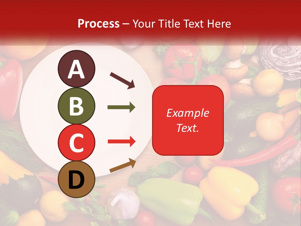 A White Plate Surrounded By Many Different Types Of Vegetables PowerPoint Template