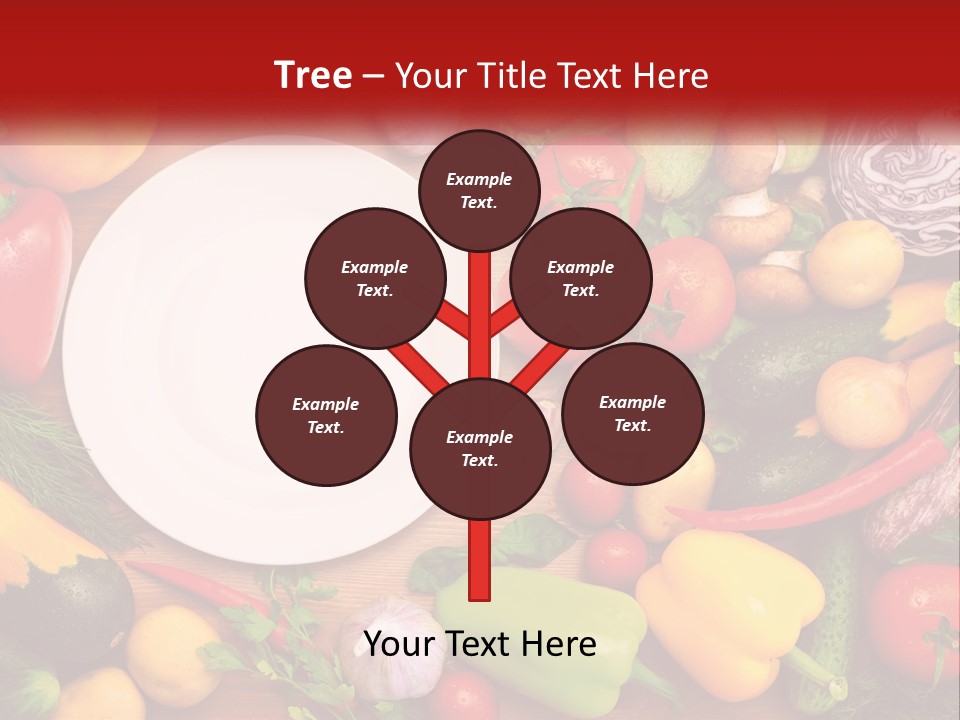A White Plate Surrounded By Many Different Types Of Vegetables PowerPoint Template