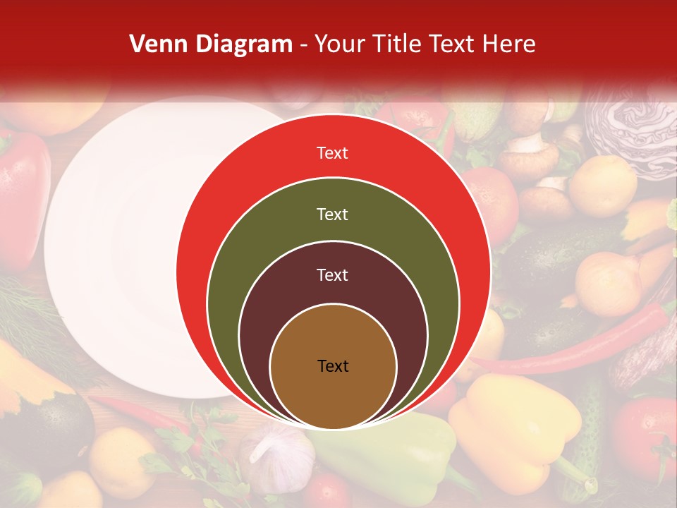 A White Plate Surrounded By Many Different Types Of Vegetables PowerPoint Template