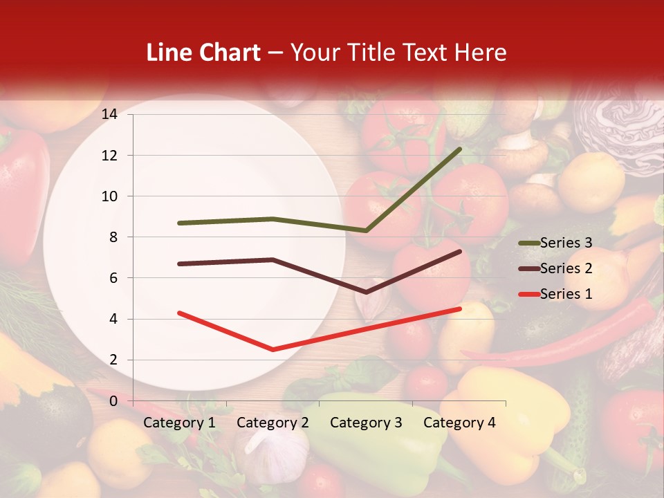 A White Plate Surrounded By Many Different Types Of Vegetables PowerPoint Template