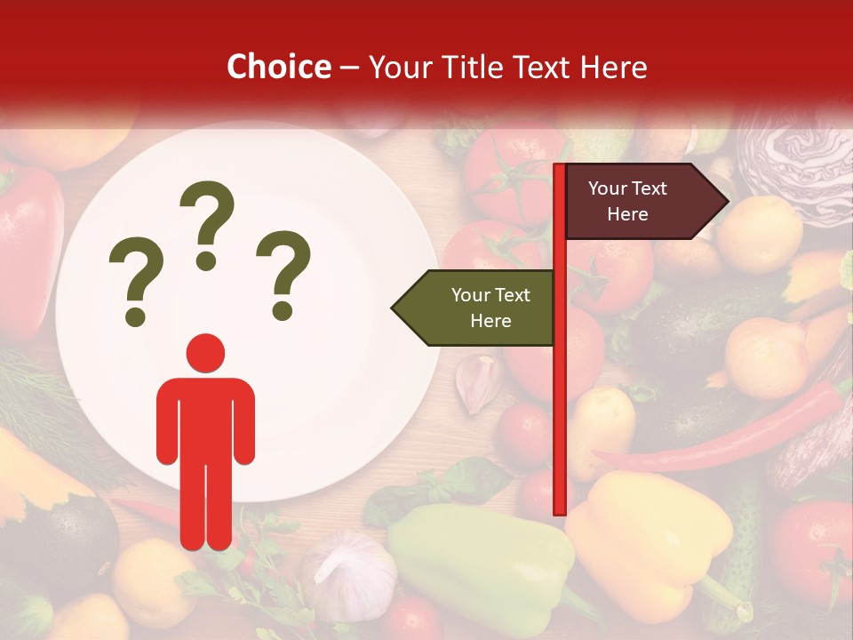 A White Plate Surrounded By Many Different Types Of Vegetables PowerPoint Template