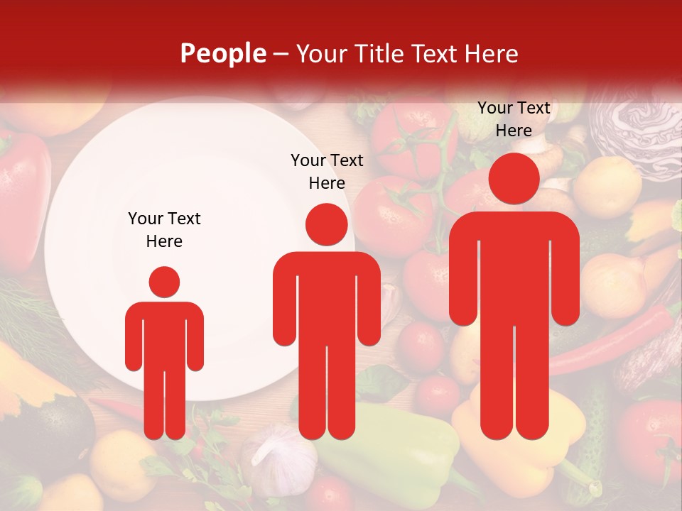 A White Plate Surrounded By Many Different Types Of Vegetables PowerPoint Template