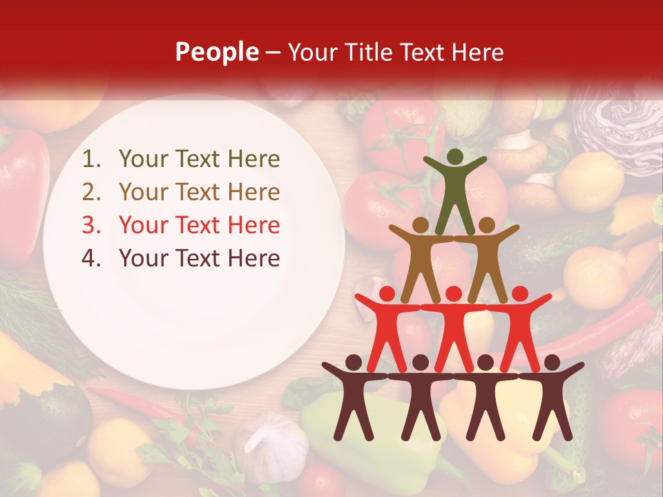 A White Plate Surrounded By Many Different Types Of Vegetables PowerPoint Template