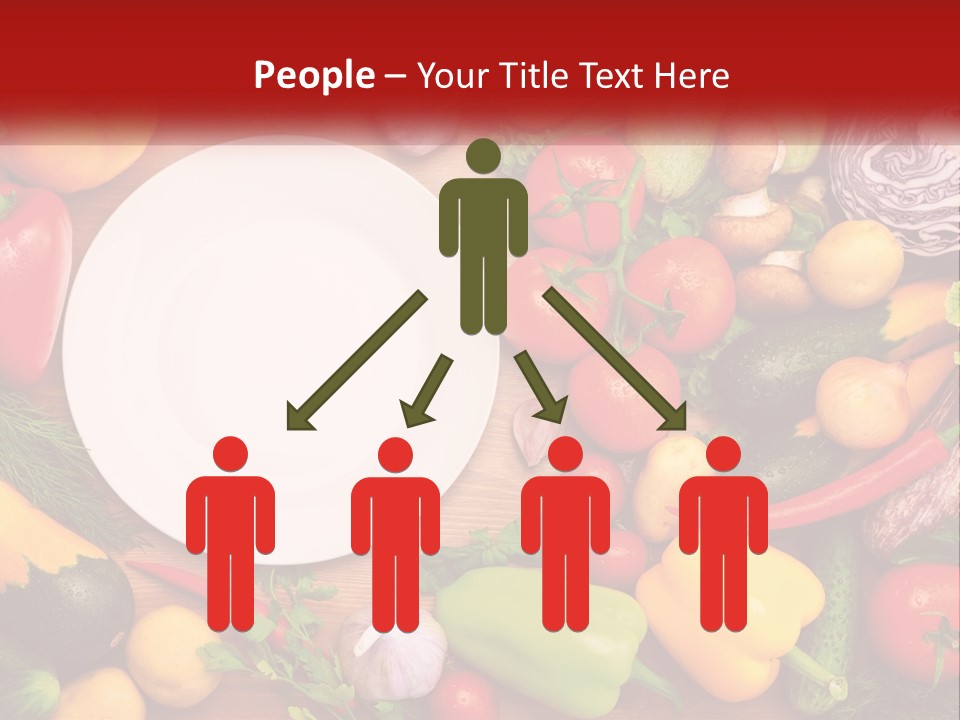 A White Plate Surrounded By Many Different Types Of Vegetables PowerPoint Template