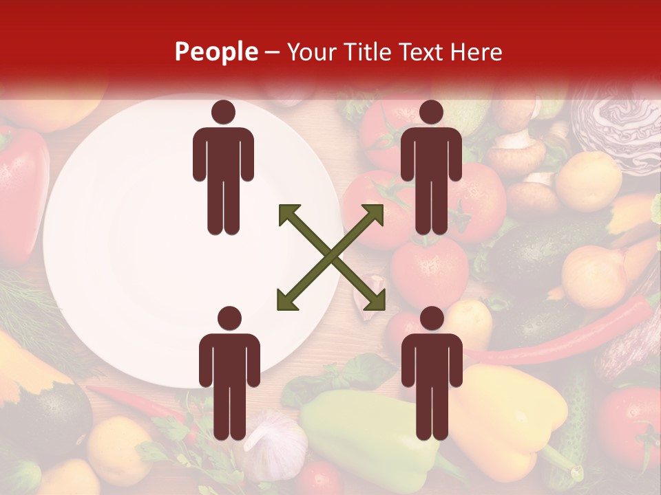A White Plate Surrounded By Many Different Types Of Vegetables PowerPoint Template