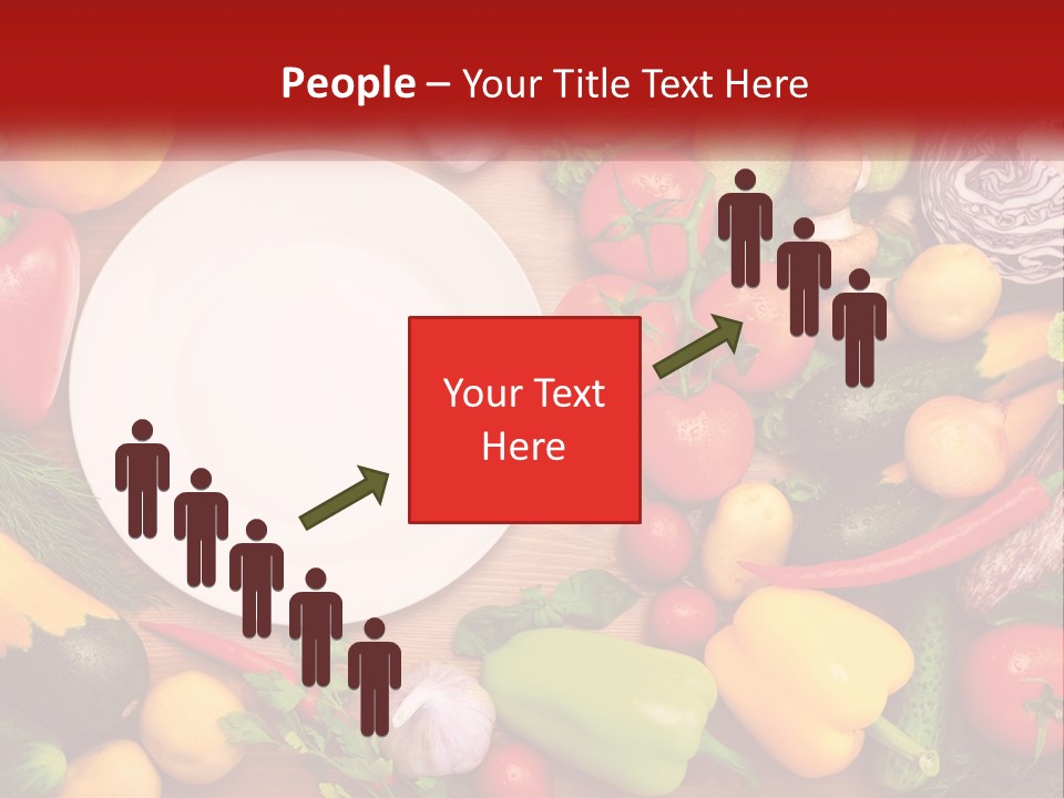 A White Plate Surrounded By Many Different Types Of Vegetables PowerPoint Template