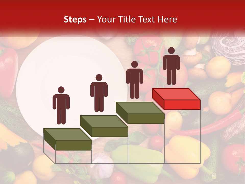 A White Plate Surrounded By Many Different Types Of Vegetables PowerPoint Template