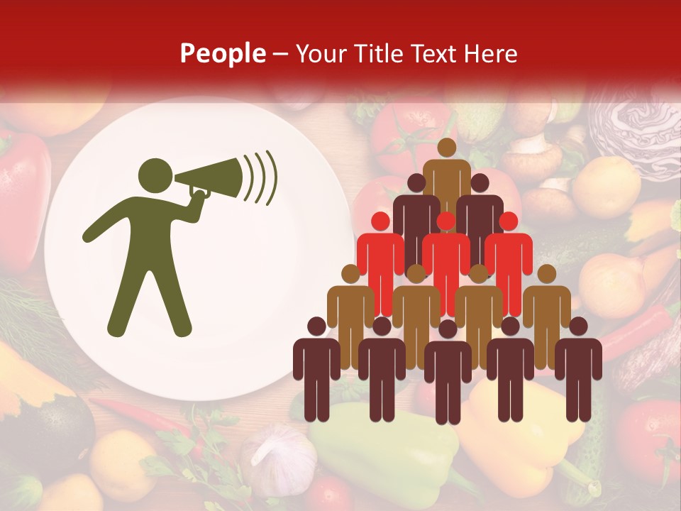A White Plate Surrounded By Many Different Types Of Vegetables PowerPoint Template