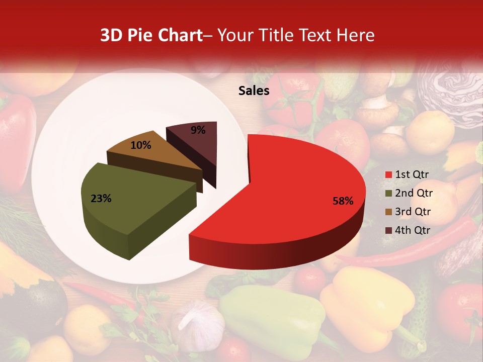 A White Plate Surrounded By Many Different Types Of Vegetables PowerPoint Template