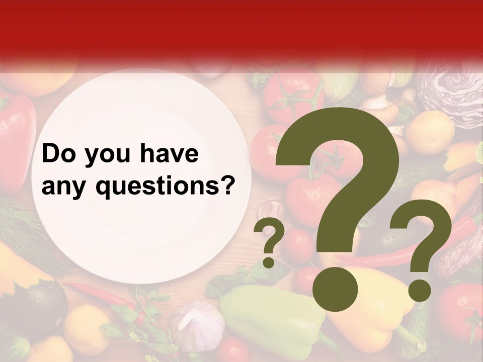 A White Plate Surrounded By Many Different Types Of Vegetables PowerPoint Template