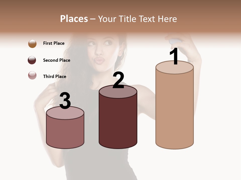 A Woman Holding A Cell Phone In Her Hand PowerPoint Template