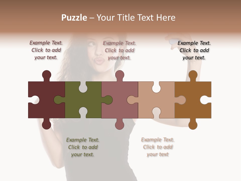 A Woman Holding A Cell Phone In Her Hand PowerPoint Template