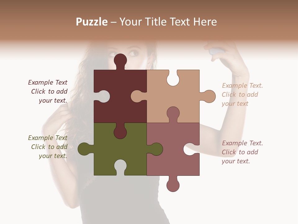 A Woman Holding A Cell Phone In Her Hand PowerPoint Template