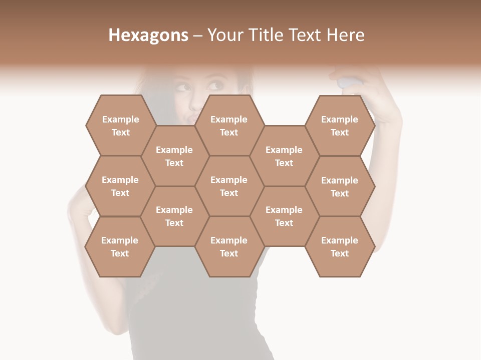 A Woman Holding A Cell Phone In Her Hand PowerPoint Template