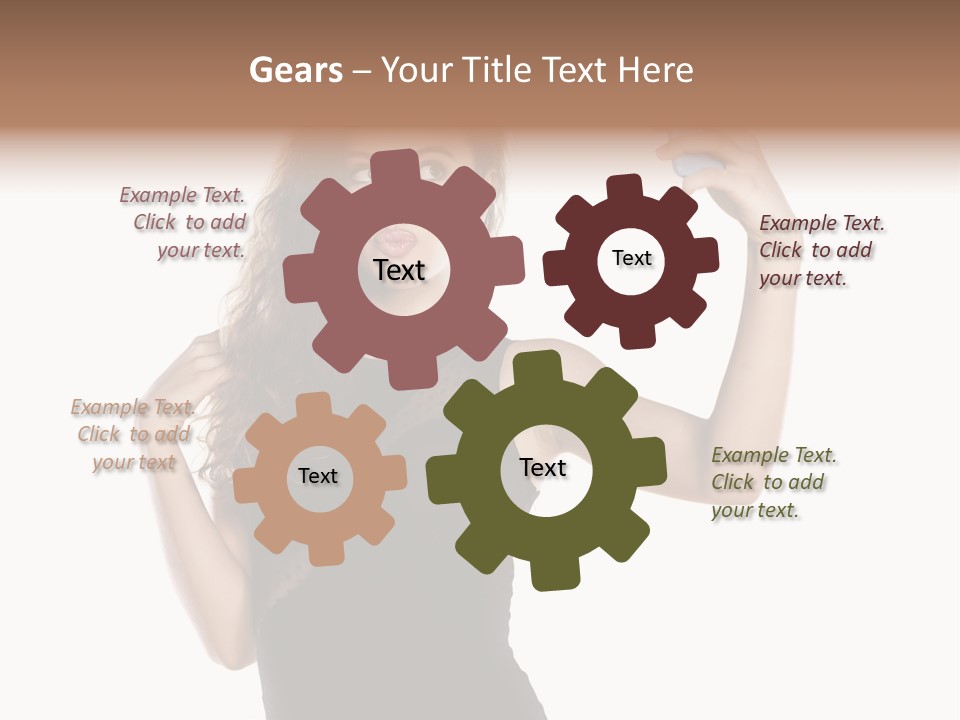 A Woman Holding A Cell Phone In Her Hand PowerPoint Template