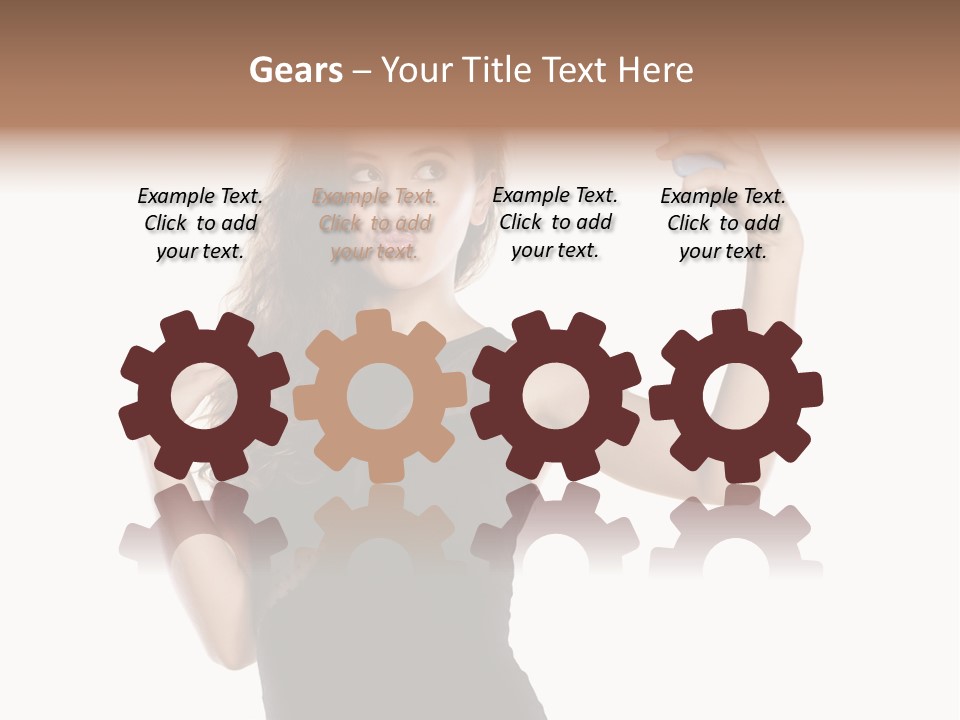 A Woman Holding A Cell Phone In Her Hand PowerPoint Template