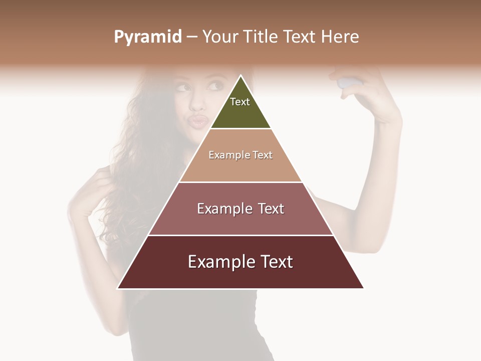 A Woman Holding A Cell Phone In Her Hand PowerPoint Template