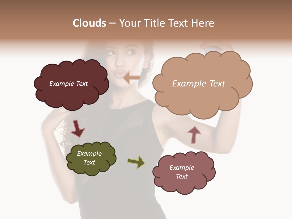 A Woman Holding A Cell Phone In Her Hand PowerPoint Template