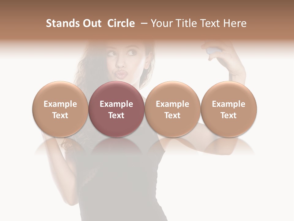 A Woman Holding A Cell Phone In Her Hand PowerPoint Template