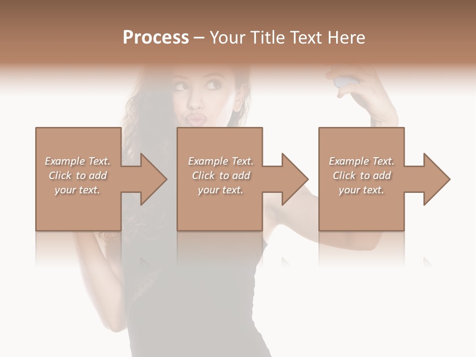 A Woman Holding A Cell Phone In Her Hand PowerPoint Template