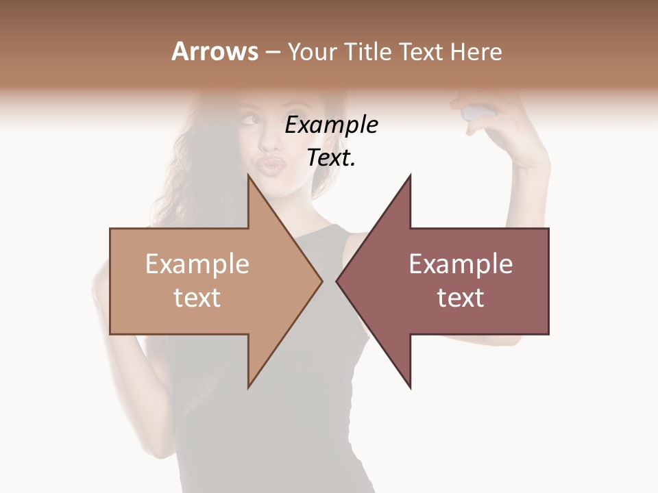 A Woman Holding A Cell Phone In Her Hand PowerPoint Template