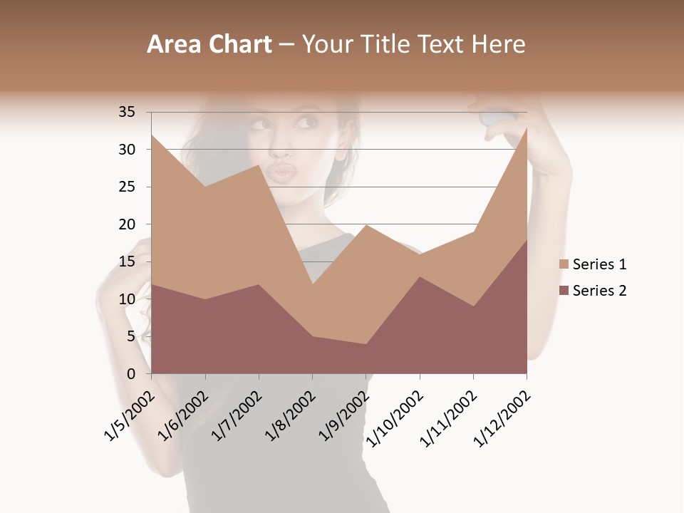 A Woman Holding A Cell Phone In Her Hand PowerPoint Template