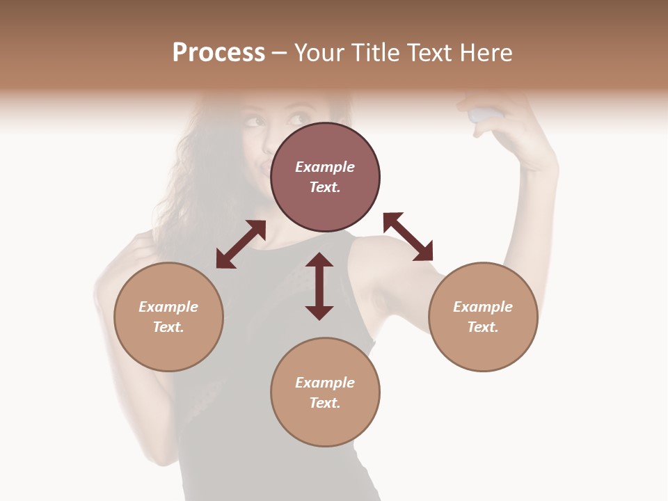 A Woman Holding A Cell Phone In Her Hand PowerPoint Template