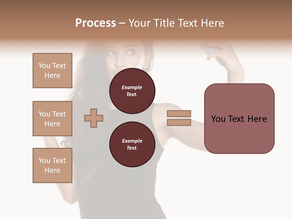 A Woman Holding A Cell Phone In Her Hand PowerPoint Template