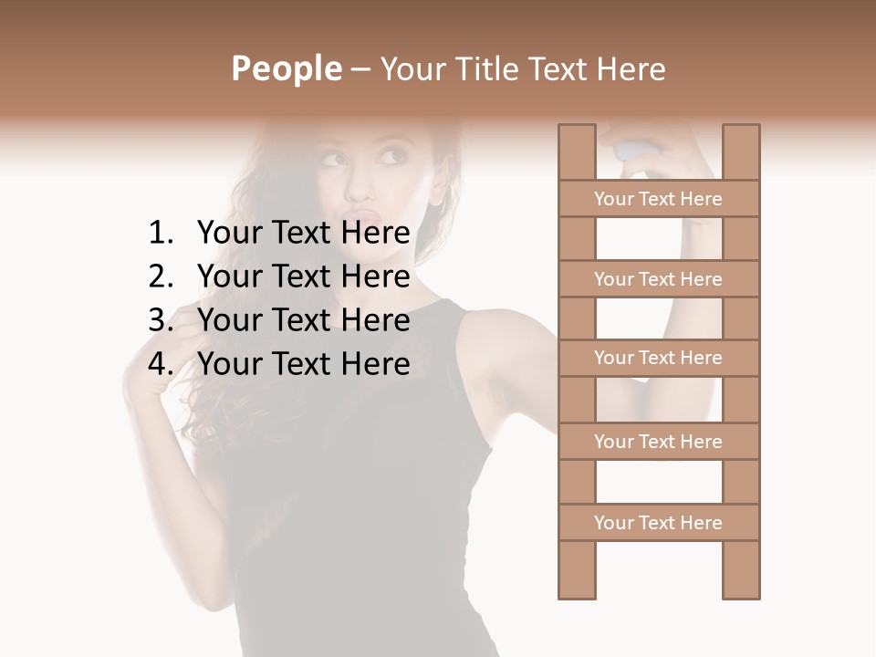 A Woman Holding A Cell Phone In Her Hand PowerPoint Template