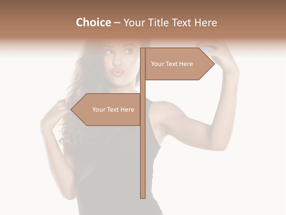 A Woman Holding A Cell Phone In Her Hand PowerPoint Template