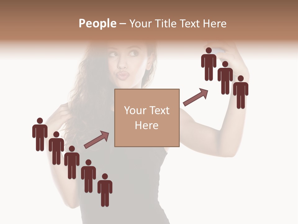 A Woman Holding A Cell Phone In Her Hand PowerPoint Template