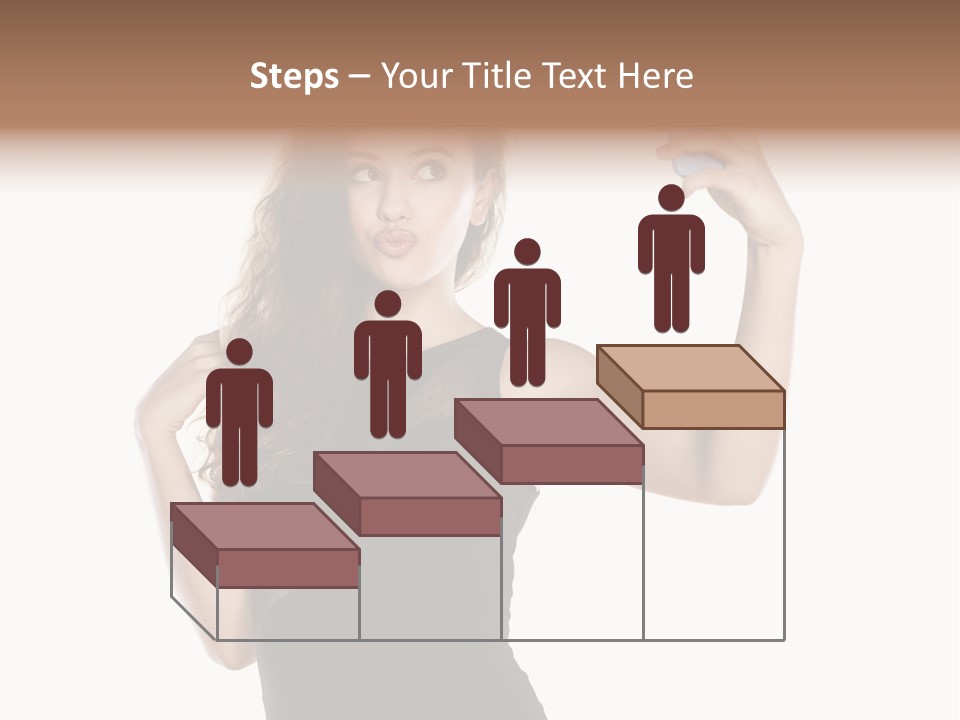A Woman Holding A Cell Phone In Her Hand PowerPoint Template