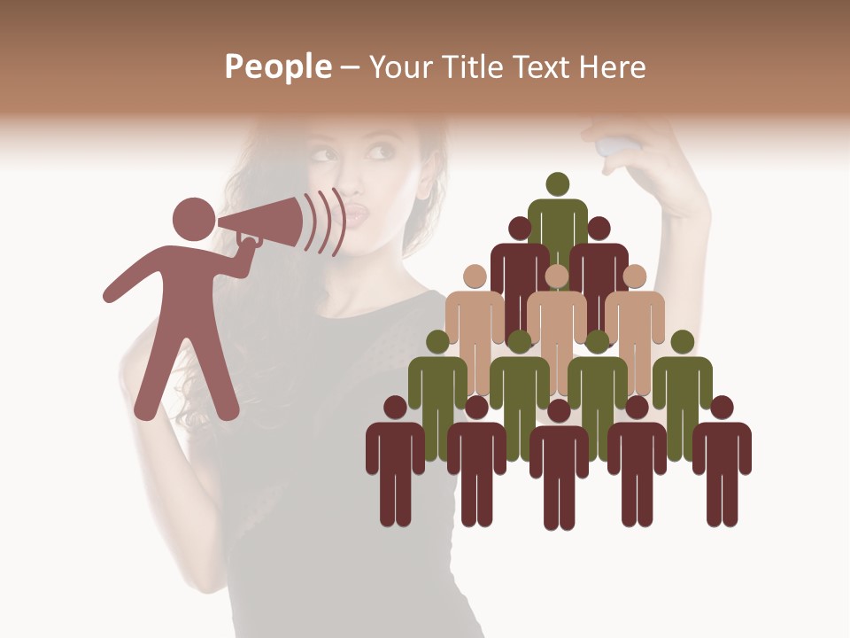 A Woman Holding A Cell Phone In Her Hand PowerPoint Template