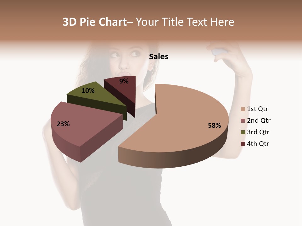 A Woman Holding A Cell Phone In Her Hand PowerPoint Template