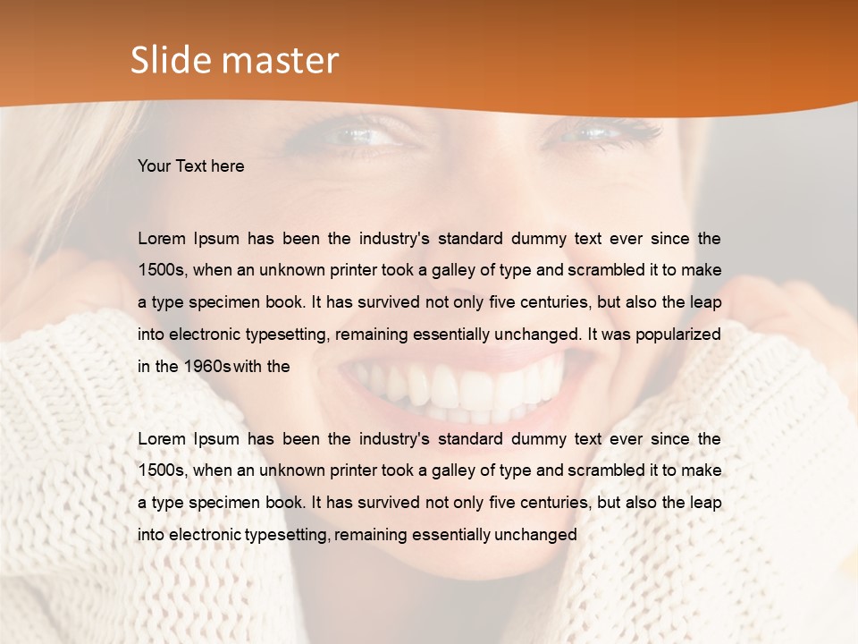 A Woman Smiling With Her Hands On Her Head PowerPoint Template