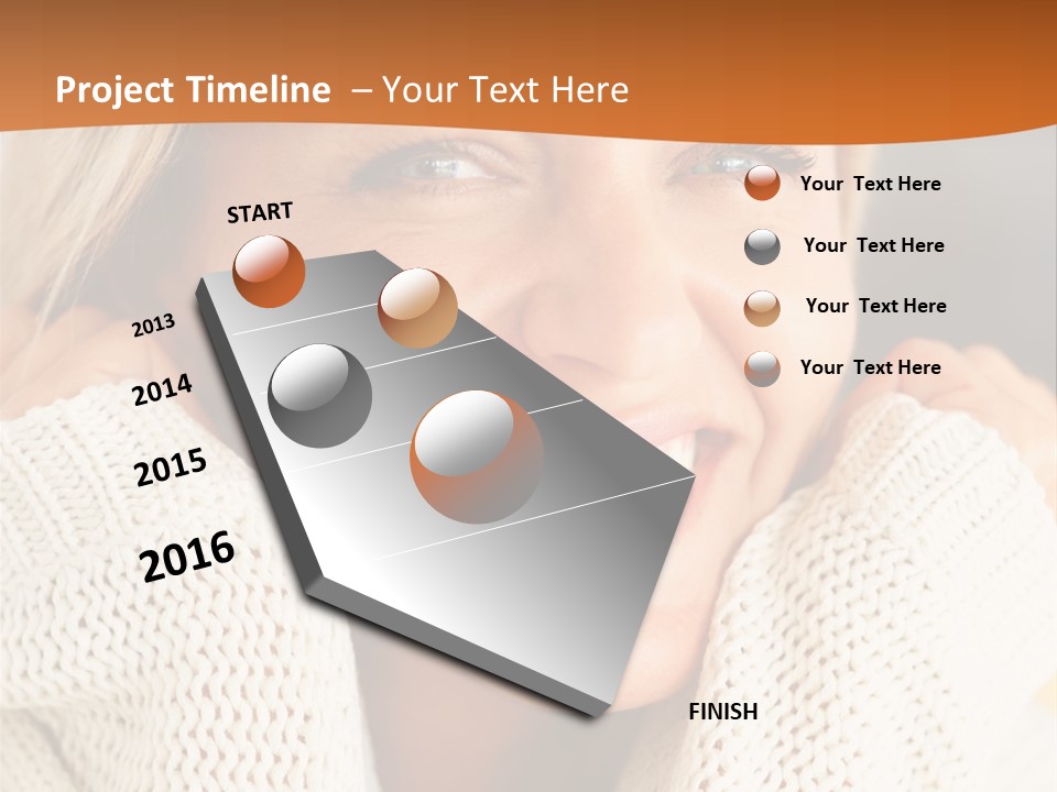 A Woman Smiling With Her Hands On Her Head PowerPoint Template