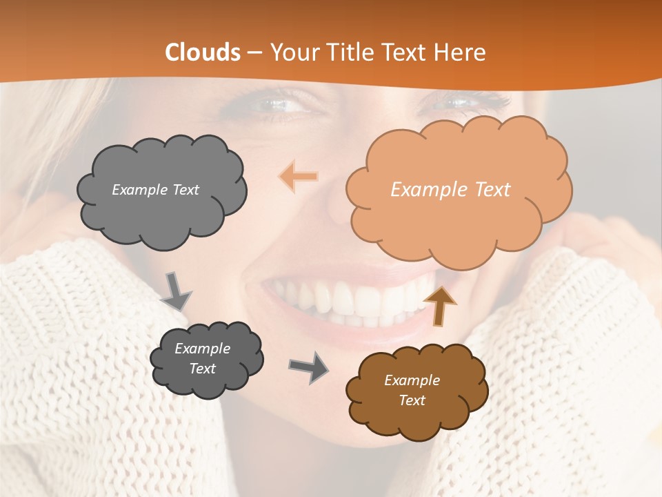 A Woman Smiling With Her Hands On Her Head PowerPoint Template