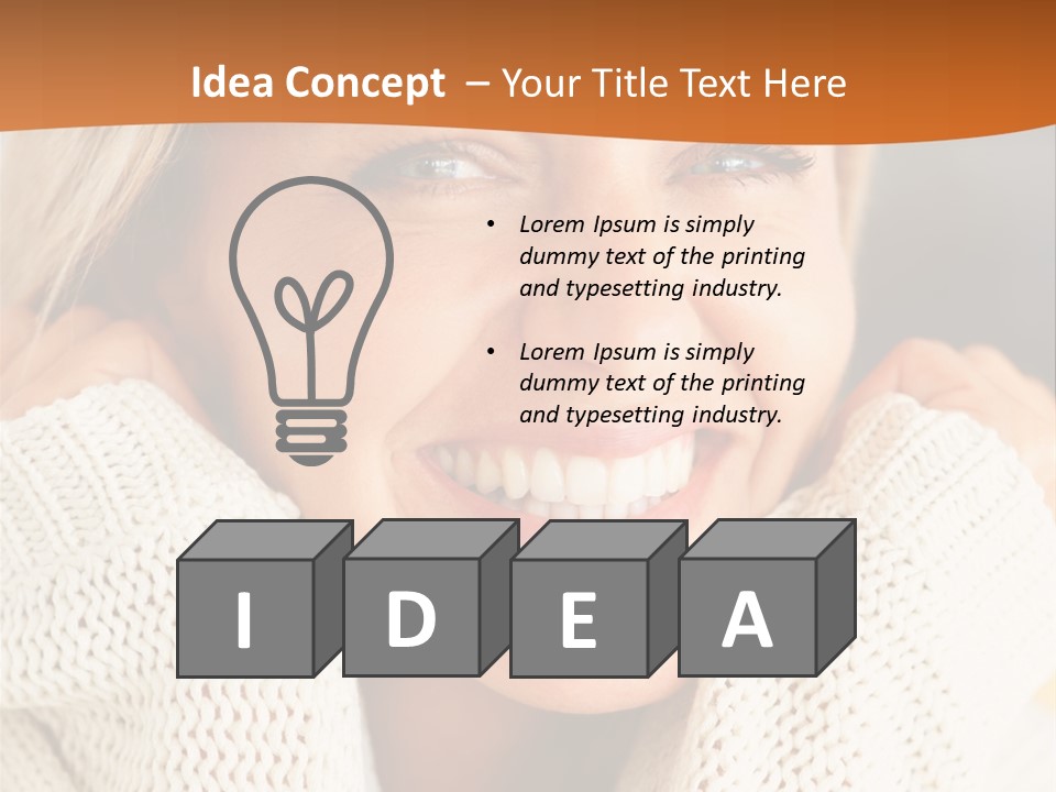 A Woman Smiling With Her Hands On Her Head PowerPoint Template