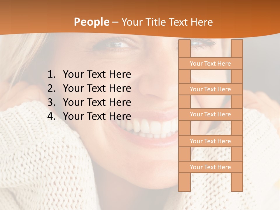 A Woman Smiling With Her Hands On Her Head PowerPoint Template